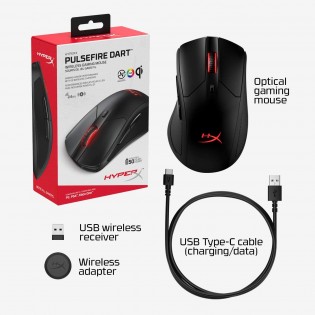 HyperX Pulsefire Dart - Wireless RGB Gaming Mouse