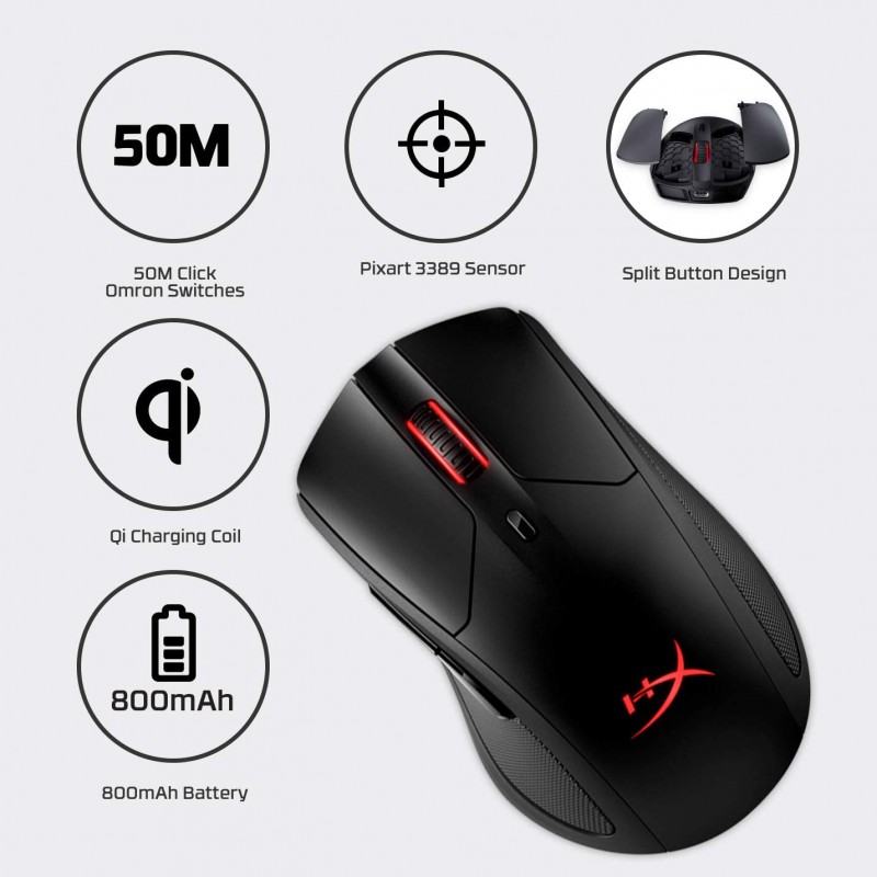 HyperX Pulsefire Dart - Wireless RGB Gaming Mouse