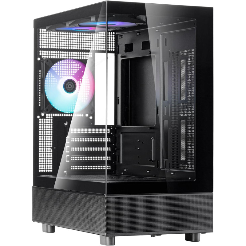 SilverStone Lucid 04 Panoramic Micro-ATX Black + PSU 550W